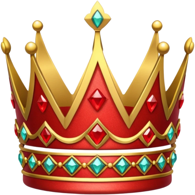 Crown glitter red and golden emoji
