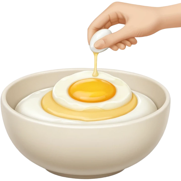 cracking an egg into a bowl emoji