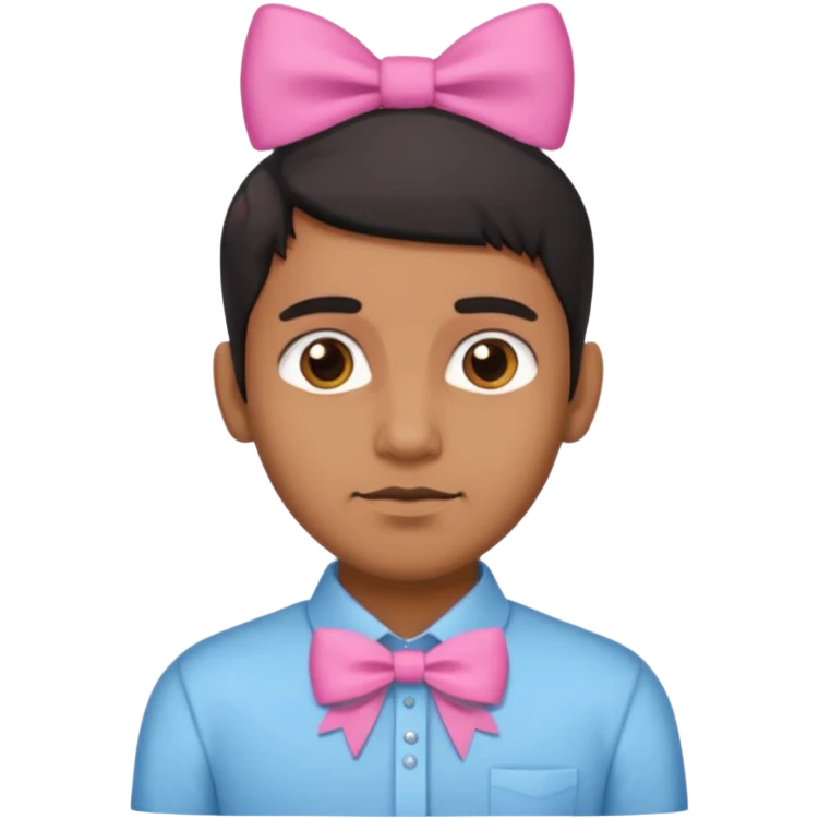 indian man with pink bow and shirt that says 67 emoji