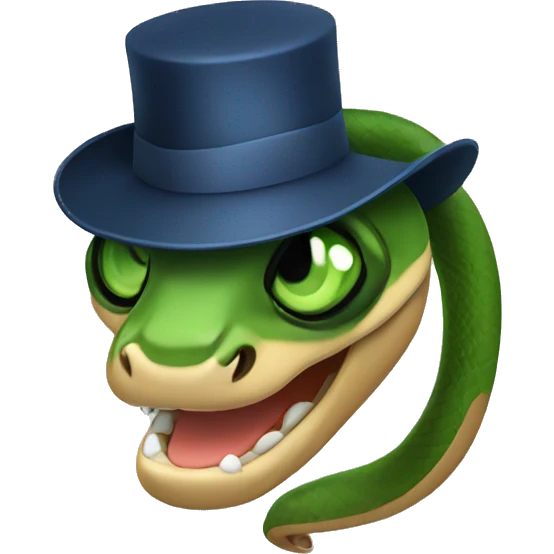snake in a New Year's hat emoji