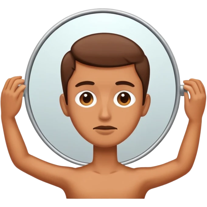 Person looking in a mirror, self-reflection emoji