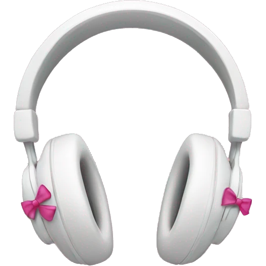 White headphones with pink bows emoji