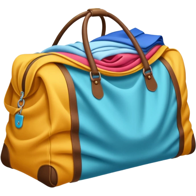 travelbag overflowing with clothes emoji