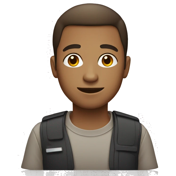 light Brown skinned guy using a computer emoji