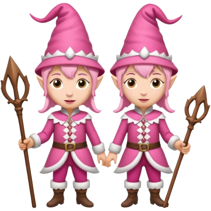 pink elves with staff emoji