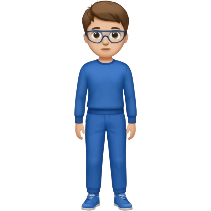 jeune homme garçon taille moyenne corpulence maigre cheveux chatain court yeux bleus lunettes photo de pieds en pantalon  emoji