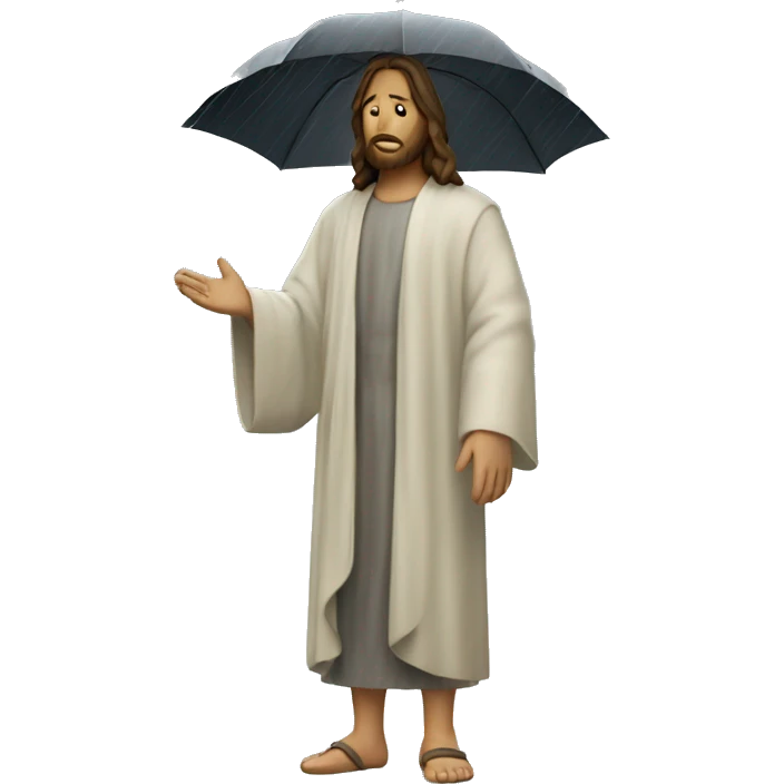 Jesus in the rain emoji