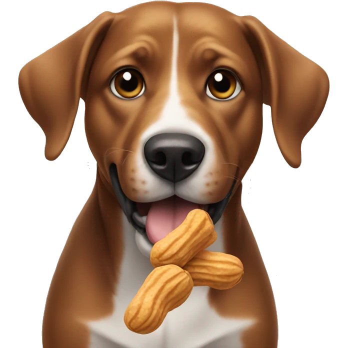 Dog eating peanuts emoji