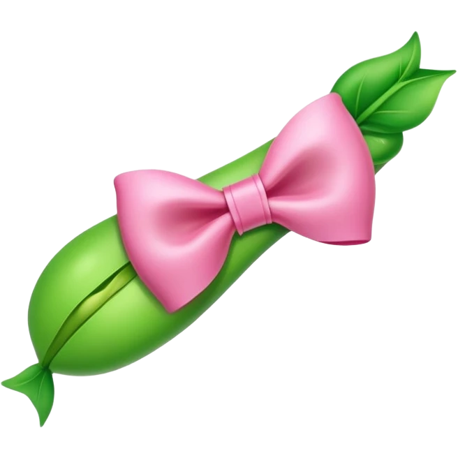 Peapod with a pink bow emoji