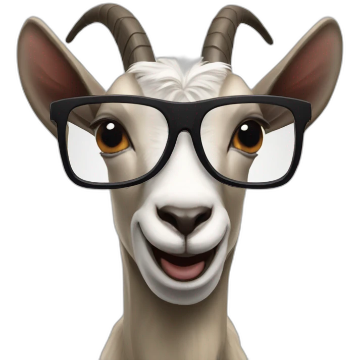 Goat with thug life glasses  emoji