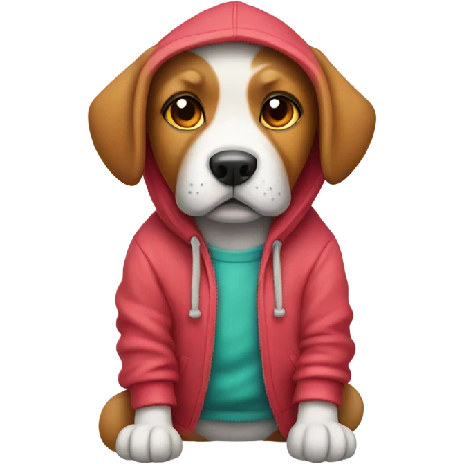 Dog wearing a hoodie emoji