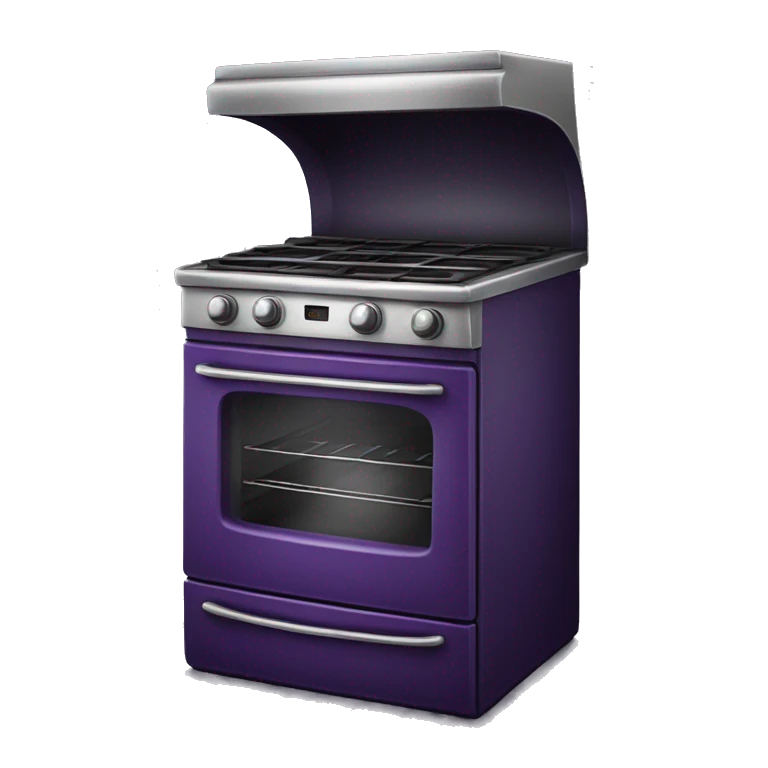 Realistic dark purple oven isolated.  emoji