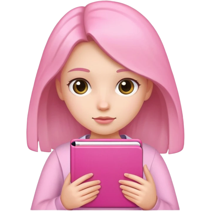 girl pink note book  emoji
