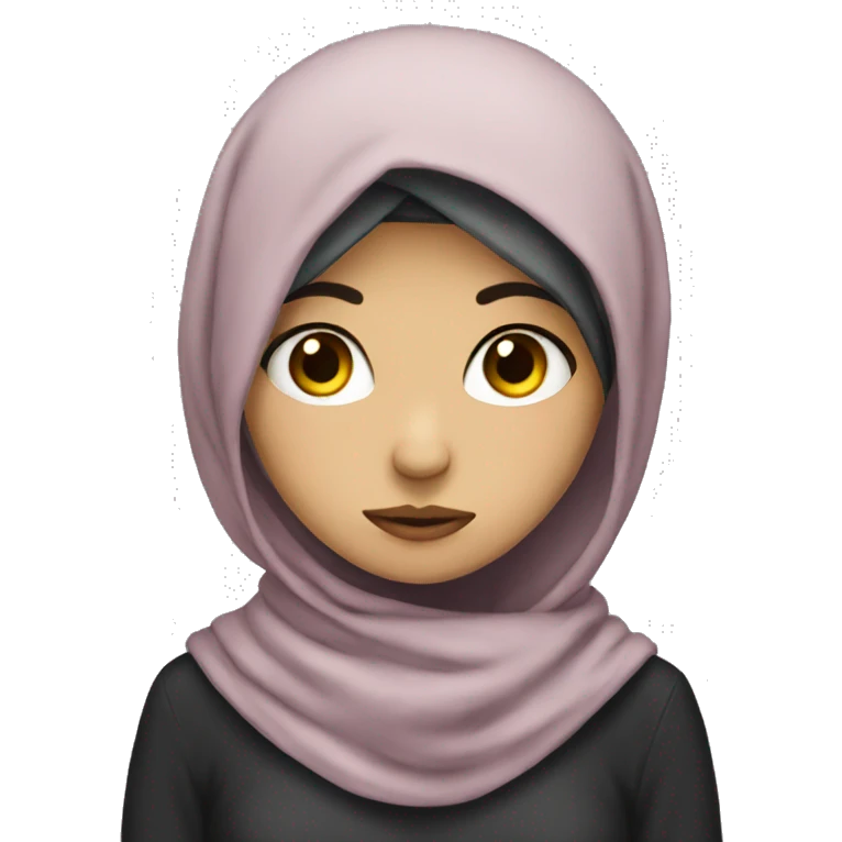 emo girl with anxiety with hijab emoji