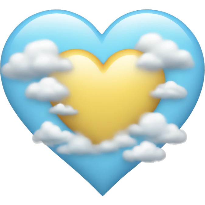 Light blue heart with clouds surrounding it  emoji
