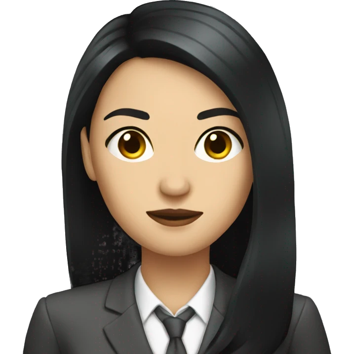 Female defense attorney with long black hair emoji