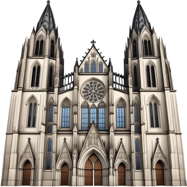 Cinematic Realistic Cologne Cathedral Landmark Emoji, showcasing Gothic architecture rendered with detailed stone textures and majestic, dynamic lighting. emoji