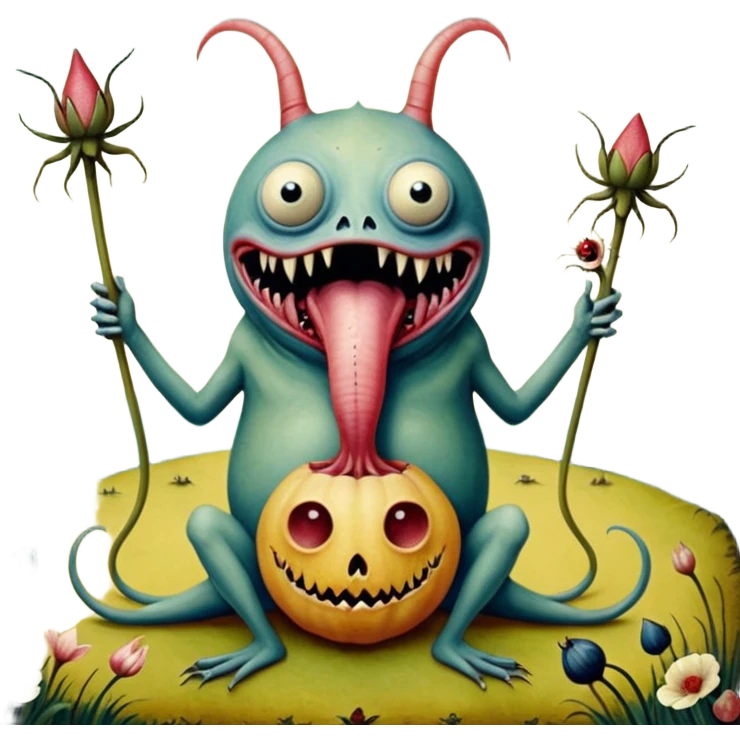 cinematic - hieronymus bosch phantasmagoric mutant creatures from the garden of earthly delights emoji