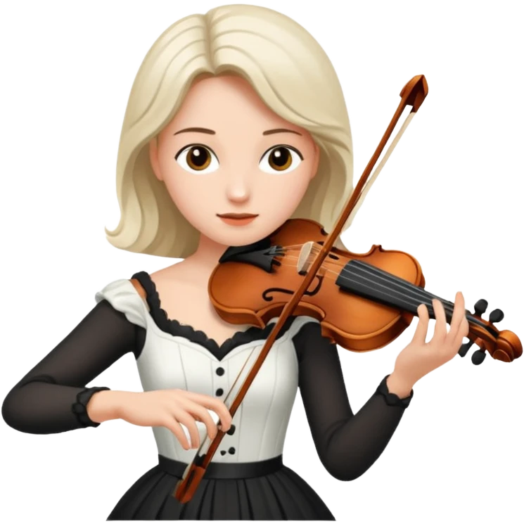 woman playing violin with white dress emoji