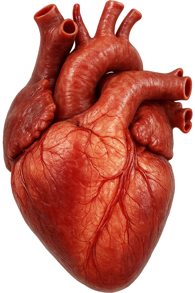 VENTRICOLO SINISTRO DI UN CUORE anatomico umano, iperrealistico 4k, isolato su sfondo bianco emoji