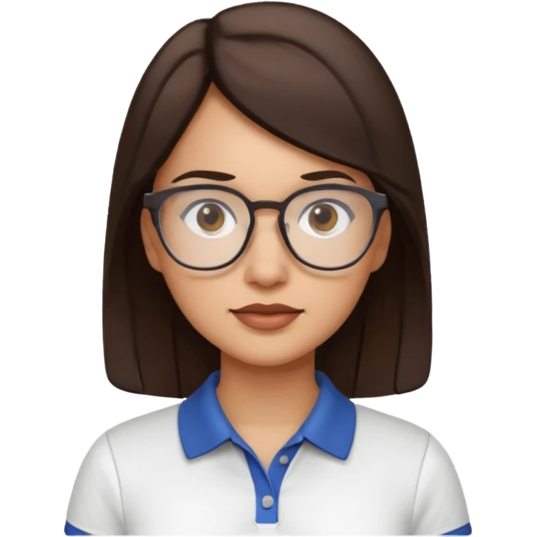 architect woman light skinned dark brown hair in WHITE POLO emoji