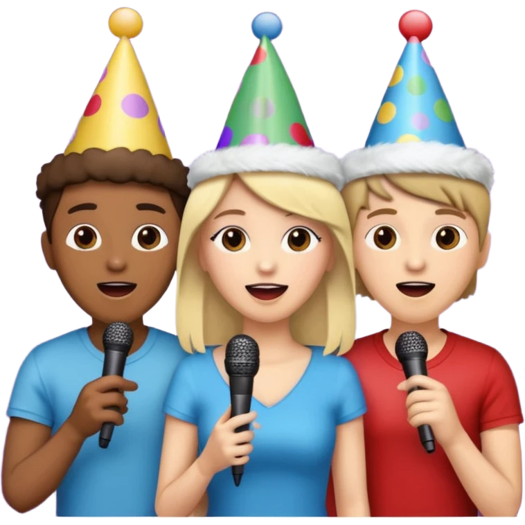 3 amigas en un karaoke cantando emoji