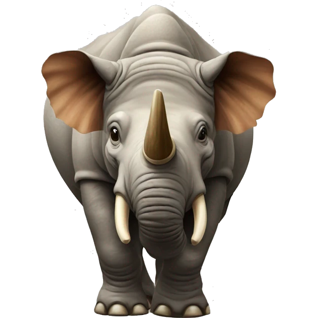 Rhinoceros with wooly mammoth fur emoji
