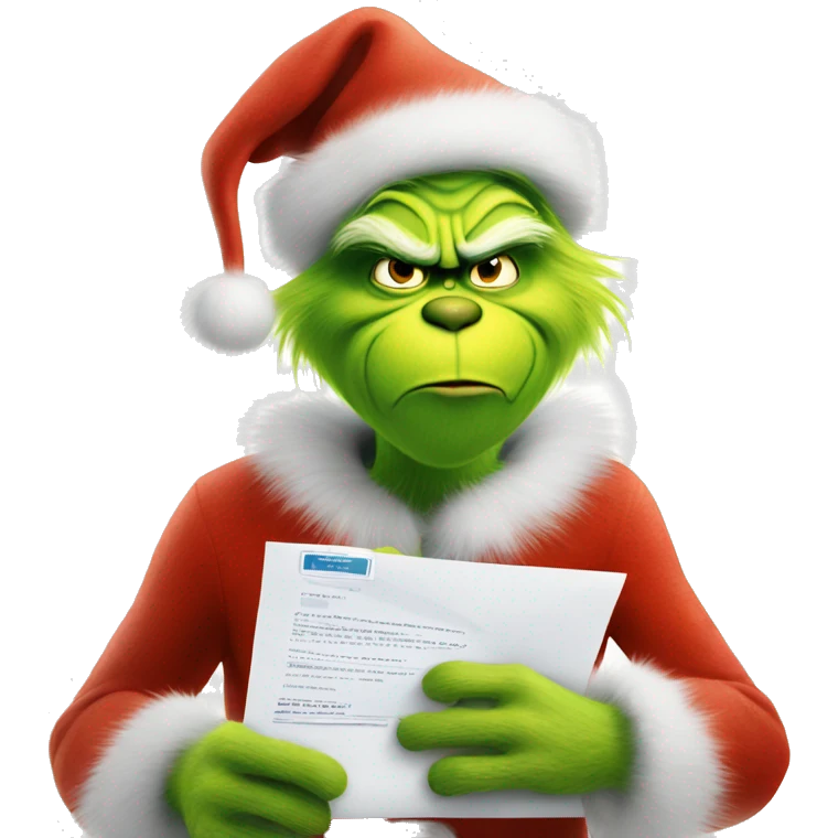 Grinch delivers mail emoji