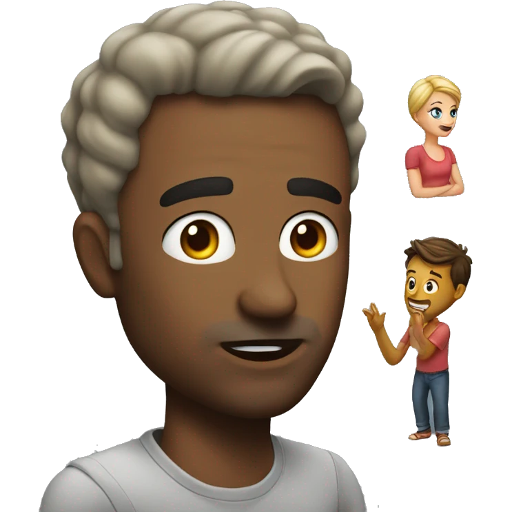 Asking my friend if he’s with his wife emoji