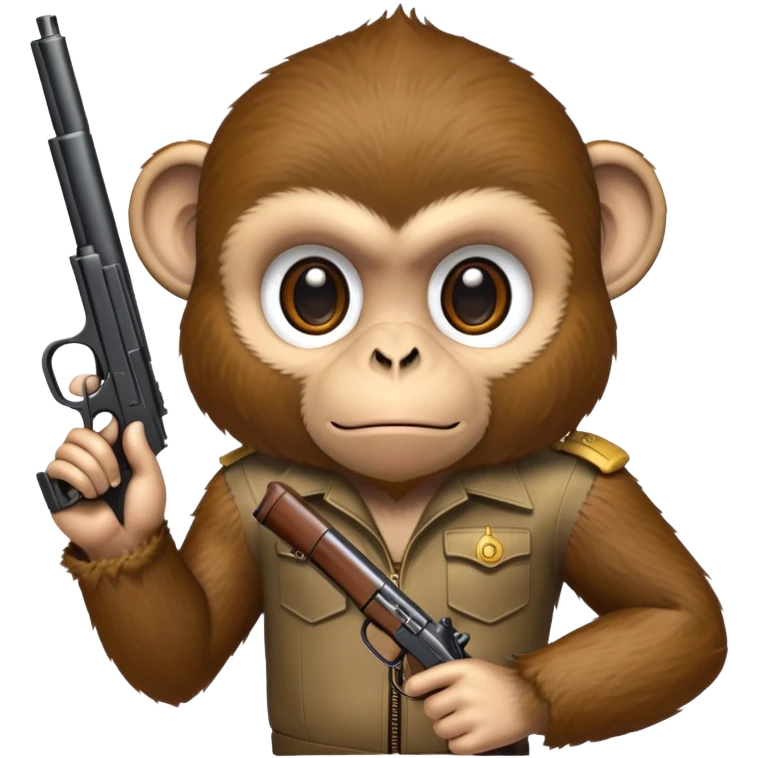 Monkey with gun emoji