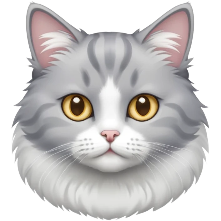Gray and white cat emoji