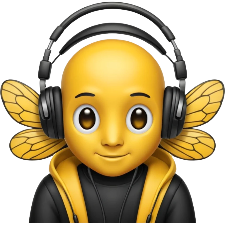 DJ bee with headphones emoji