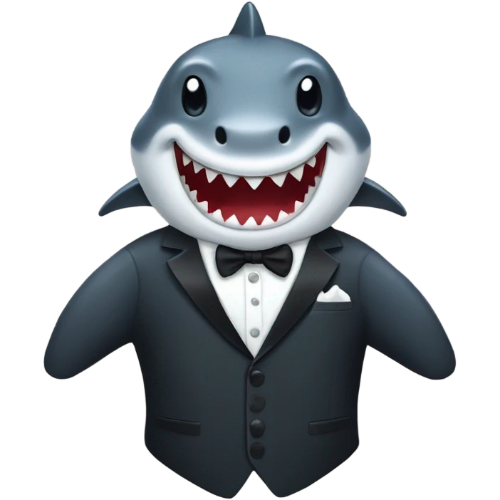 Shark wearing tuxedo emoji