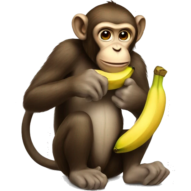 A monkey eating a banana emoji