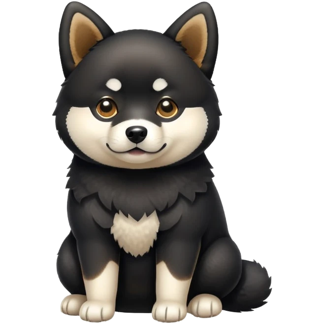 Cute black Shiba Inu full body emoji