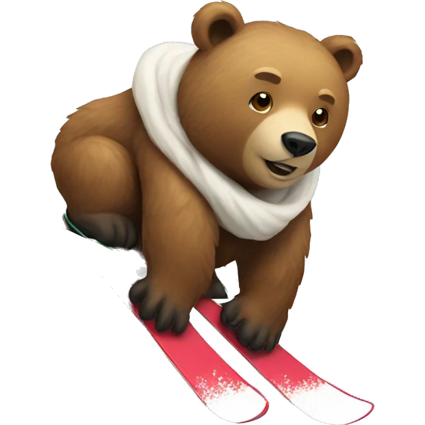 Bear on the ski emoji
