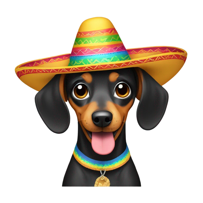 weenie dog in a sombrero emoji