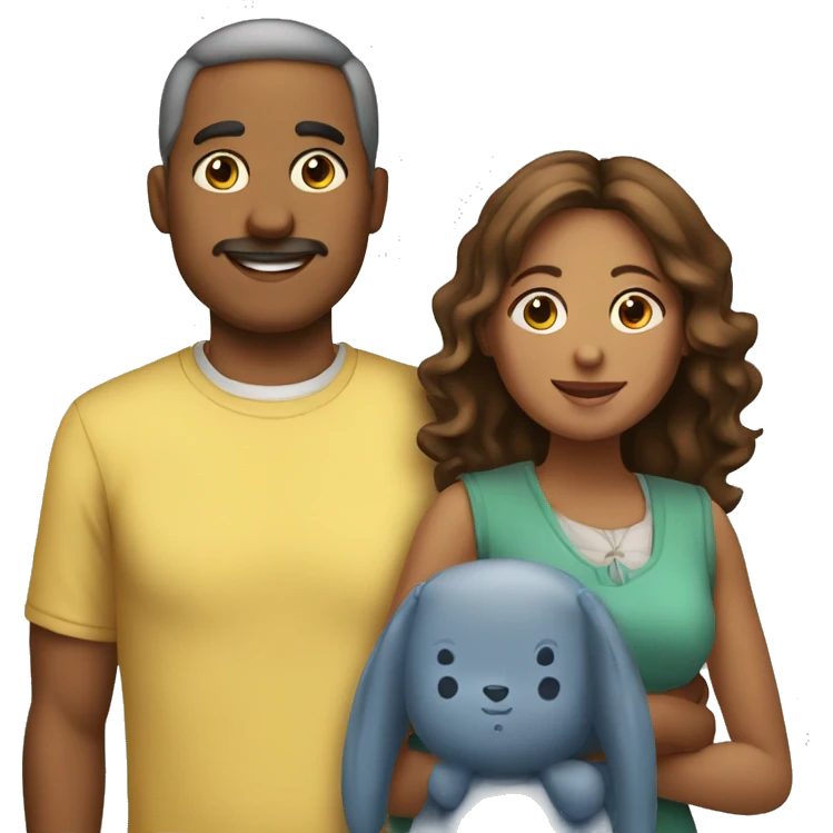 familia papa, mama, 1 hermano y 1 hermana emoji