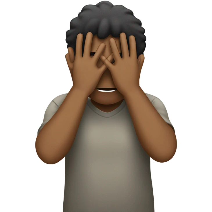 covers his face with his hands but peeks through his fingers emoji