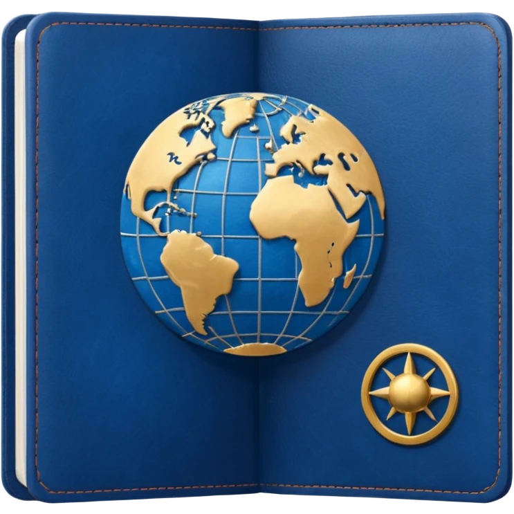 passport with globe symbol emoji