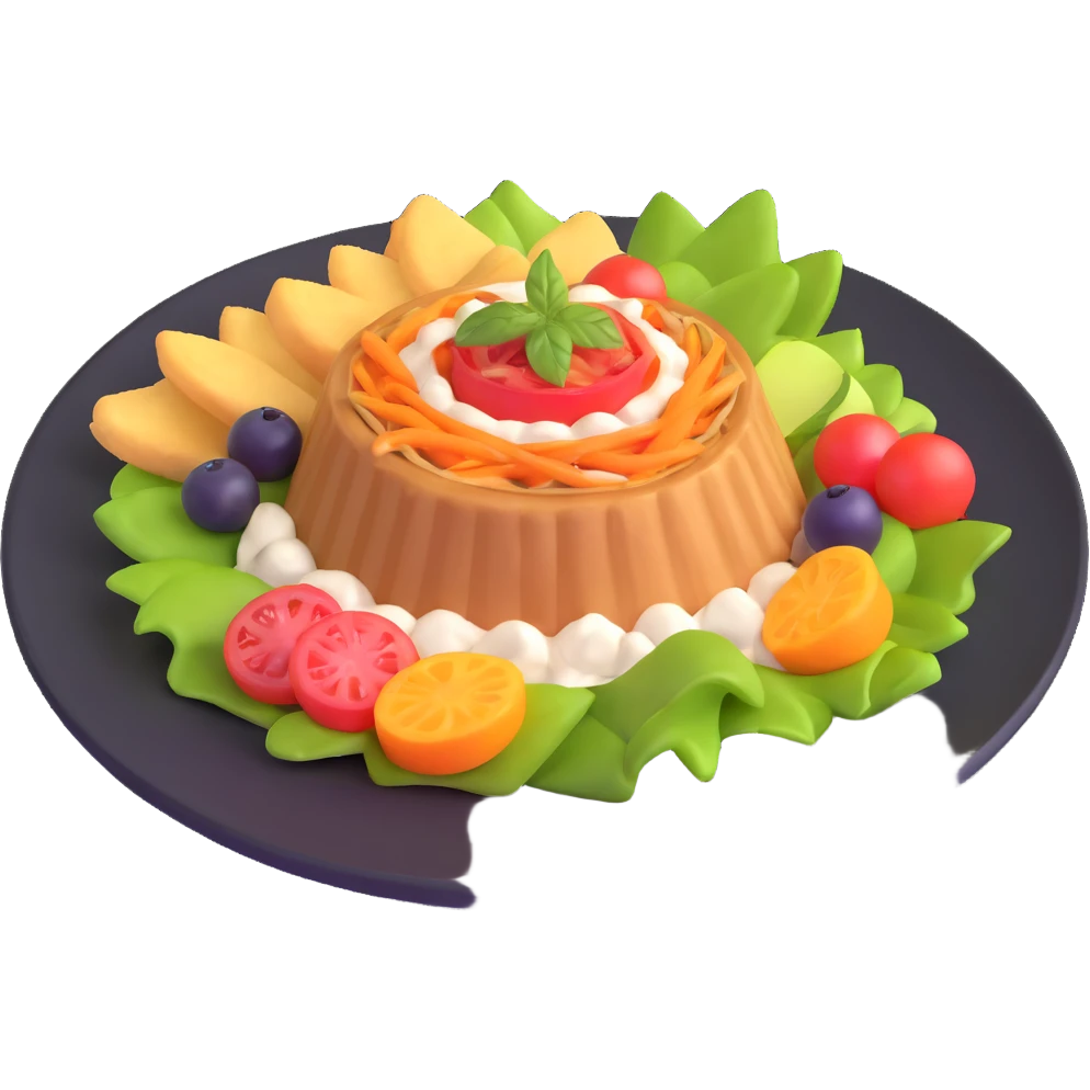 gourmet dish with garnish, delicious food emoji