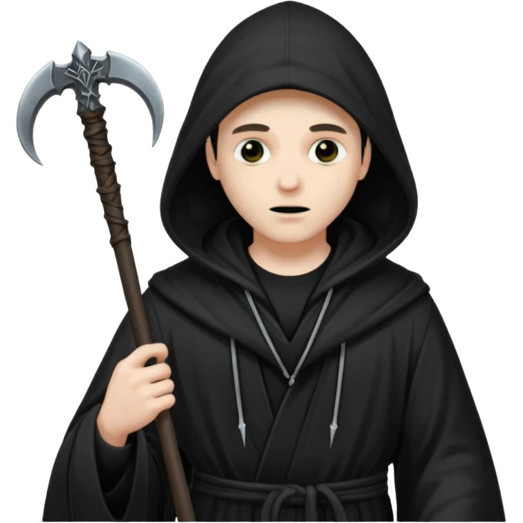 la mort avec sa capuche et sa faux emoji
