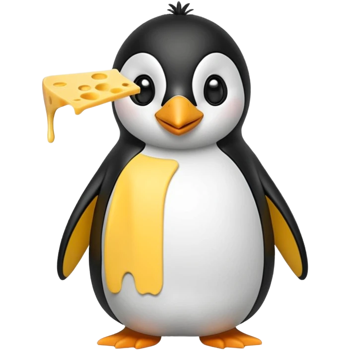 penguin with cheese costume emoji