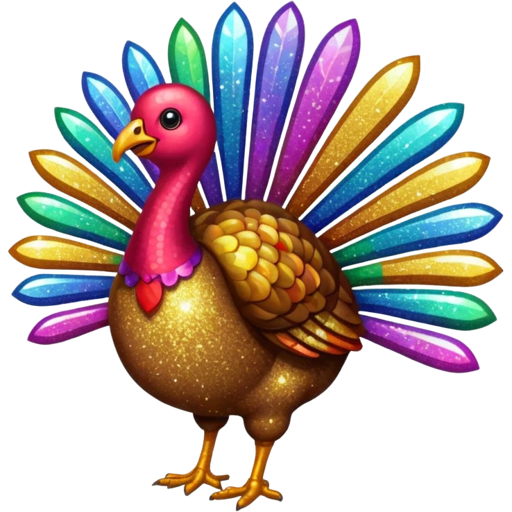 Glitter turkey emoji