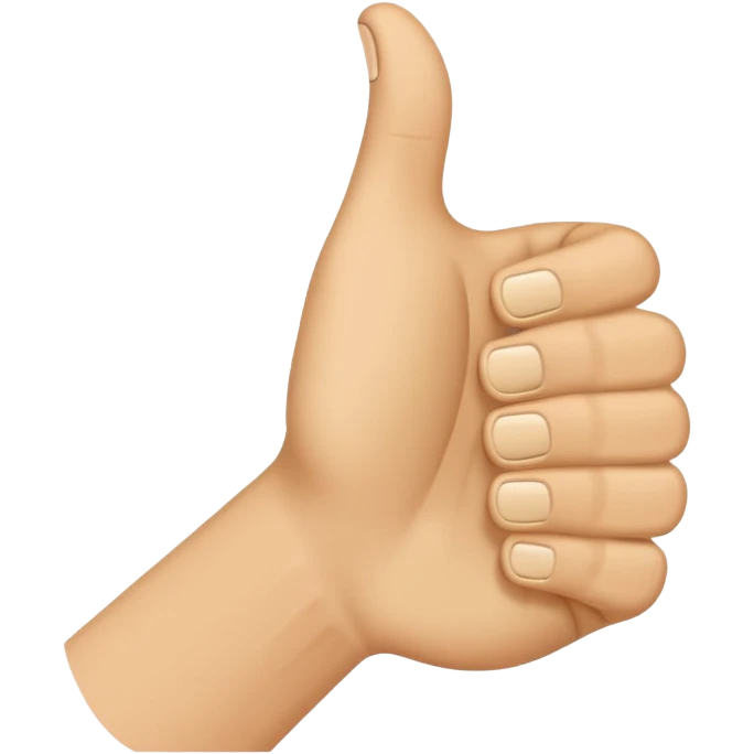 Design a single emoji that merges thumbs-up and thumbs-down into one clear glyph (ambivalent reaction). Use a flat emoji style, clean vector edges, center composition, 1:1 canvas, transparent background. The two thumbs interlock in a yin-yang style or a split-down-the-middle hybrid,  emoji