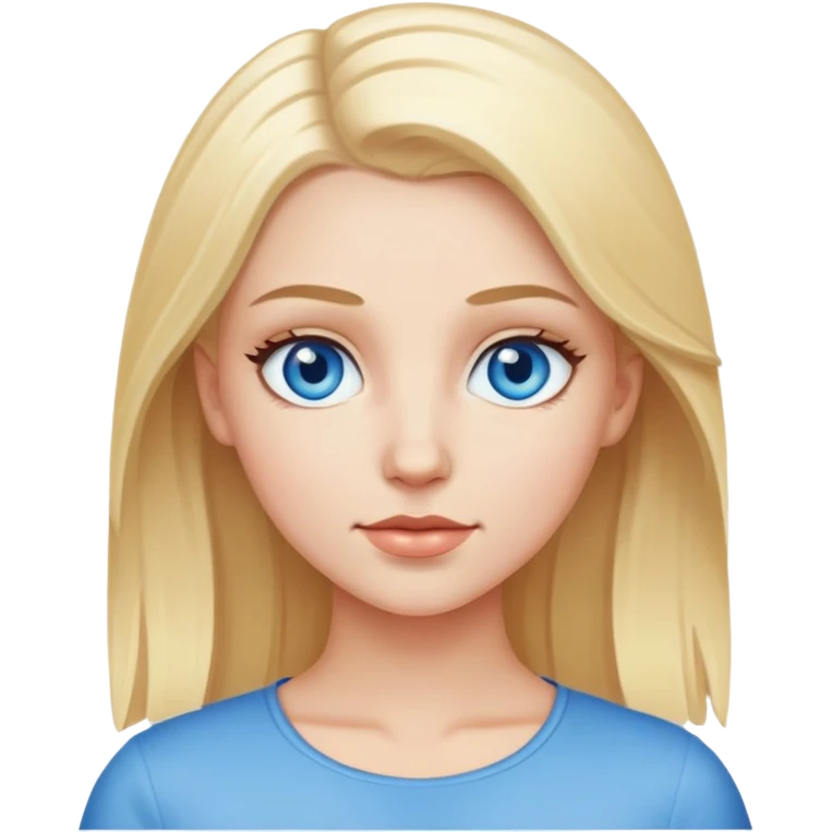 white girl with blonde hair and blue eyes emoji