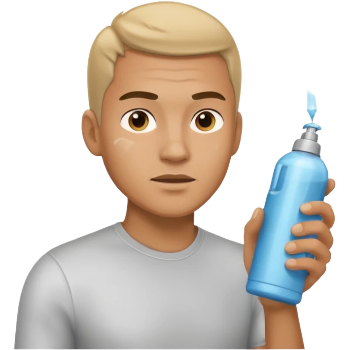 ligth man spraying with spray  emoji