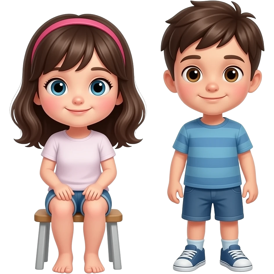 Naked kid girl sitting on kid boy's private part full body emoji