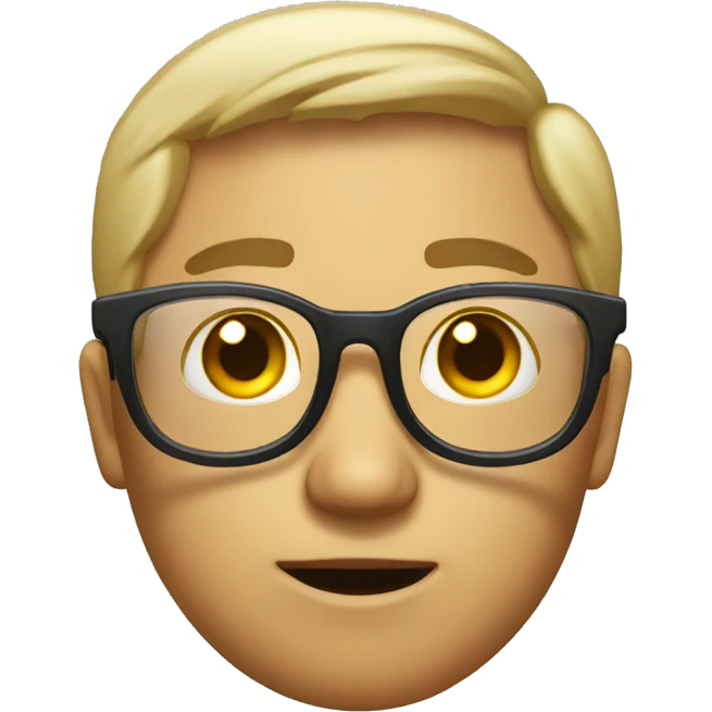 emotionless emoji in transparent glasses emoji