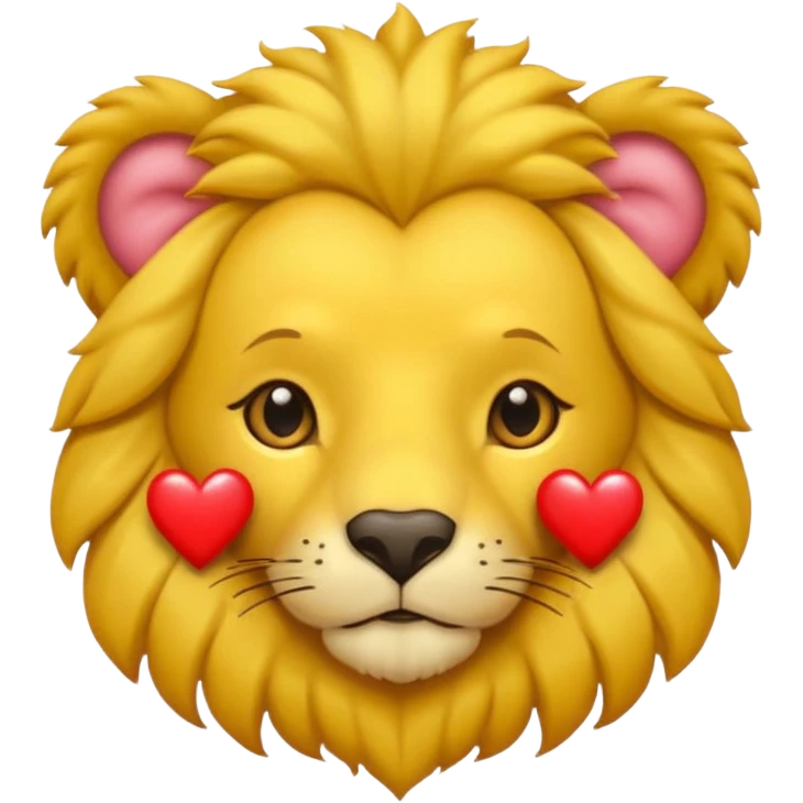 León con corazones en el ojo emoji